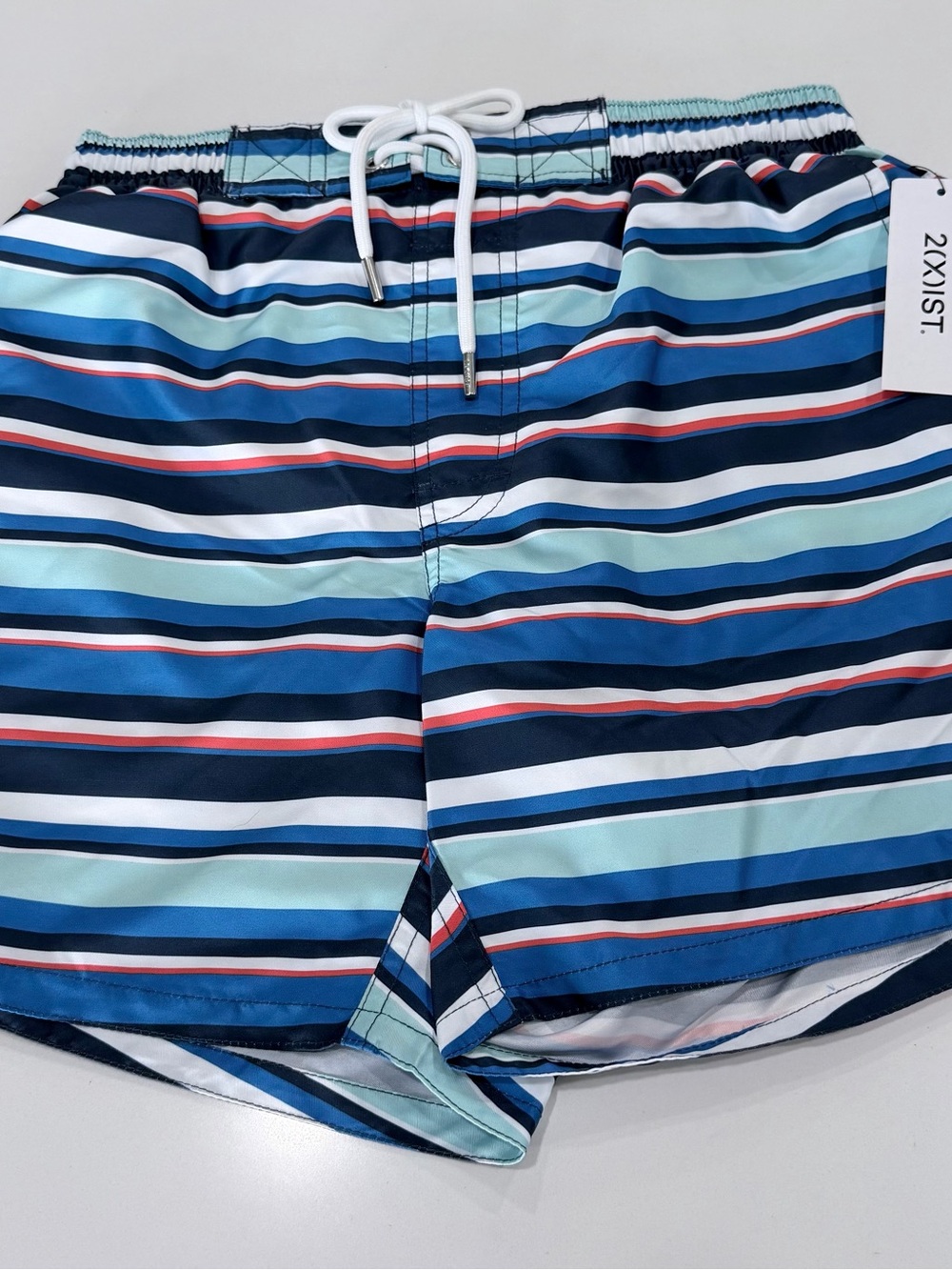 2(X)IST Striped Blue Hampton Swim Trunks